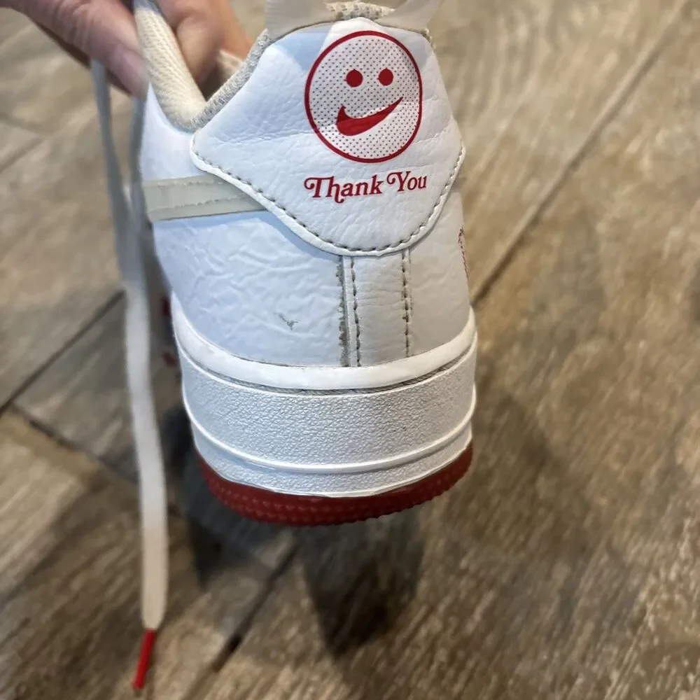 Nike Air Force 1 Thank You Plastic Bag White/Red Youth Size 6